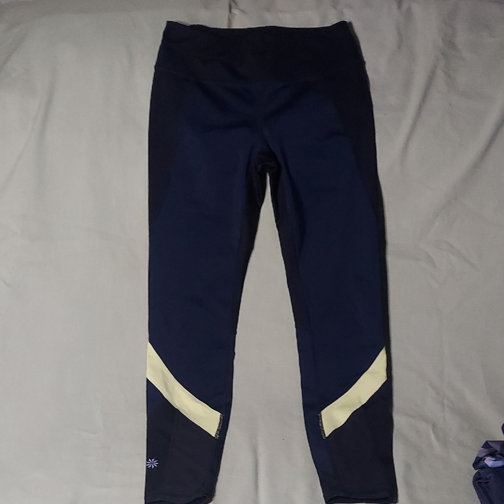 Athleta Navy and Cream Leggings